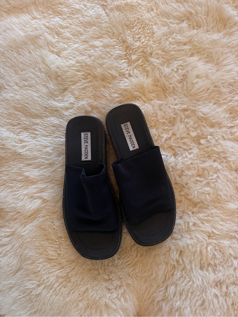 Steve Madden Black stretchy Slide Mules Y2K style